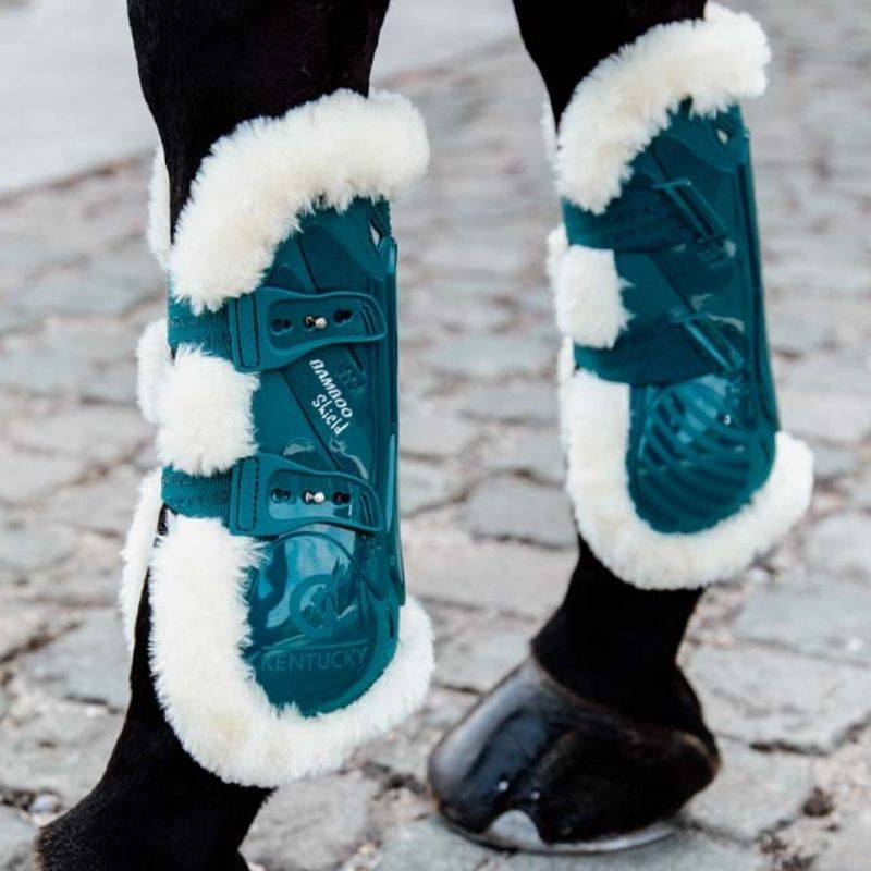 Peesbeschermers Vegan Sheepskin Bamboo Elastic Smaragdgroen