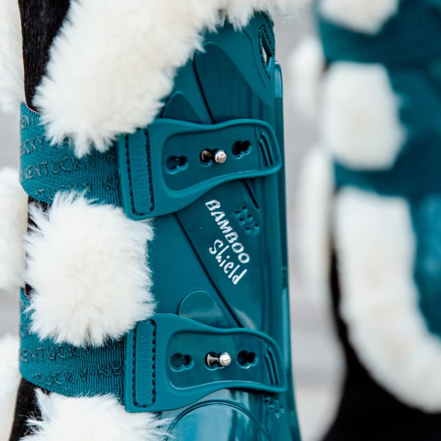 Peesbeschermers Vegan Sheepskin Bamboo Elastic Smaragdgroen