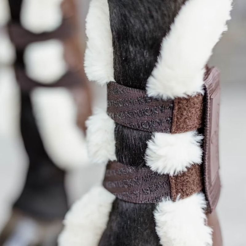 Peesbeschermers Vegan Sheepskin Velcro Bruin