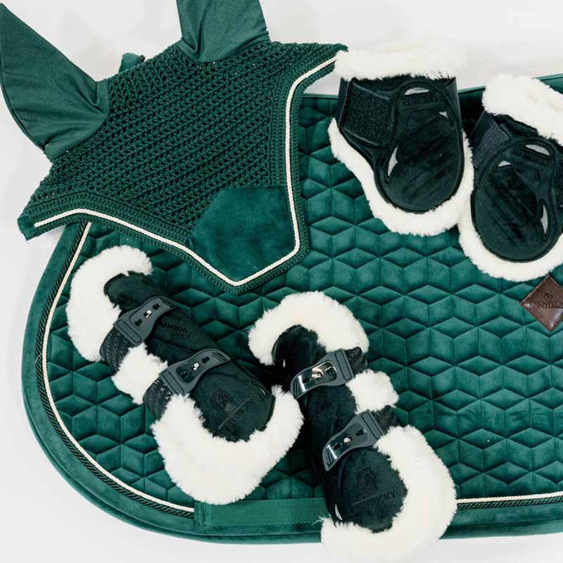 Strijklappen Young Vegan Sheepskin Velvet Donkergroen