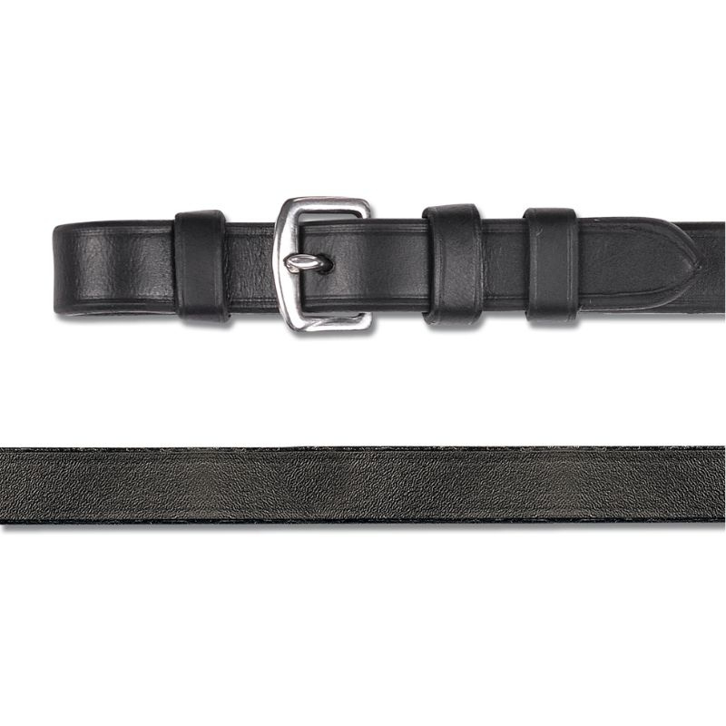 Kandareteugels Leather 12mm Buckles Zwart