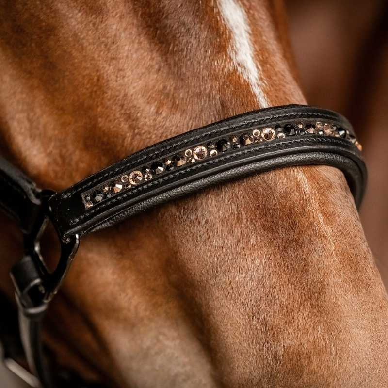 Leren halster Crystal X-Line Zwart