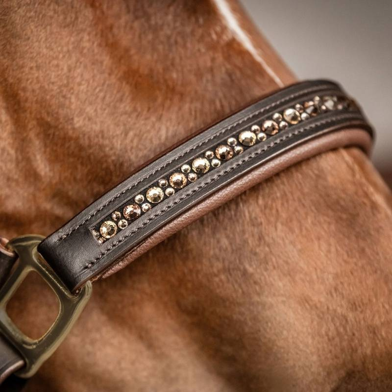 Leren halster Crystal X-Line Bruin