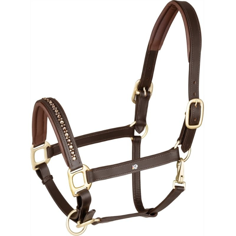 Leren halster Crystal X-Line Bruin