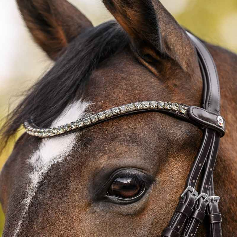 Frontriem Shine X-Line Bruin/Zilver