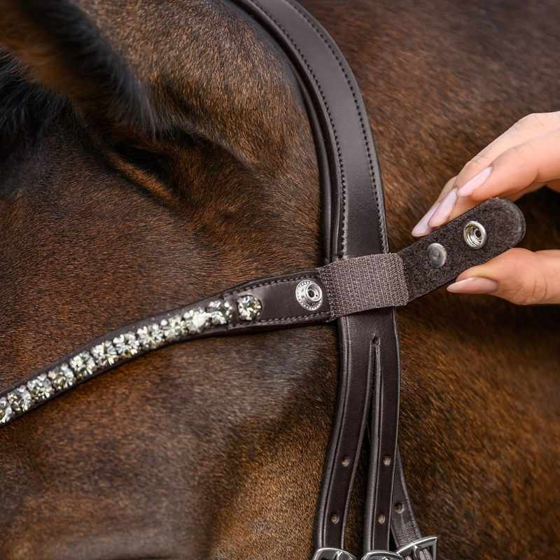 Frontriem Shine X-Line Bruin/Zilver