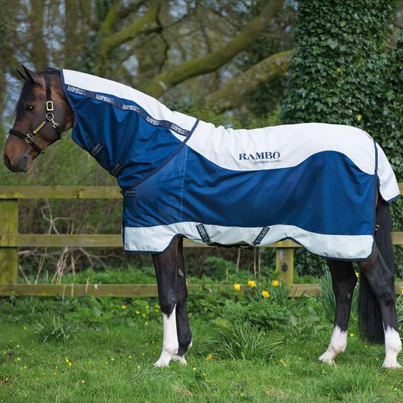 Regn- & Vliegendeke Rambo Summer Series V-Front Marineblauw/Grijs