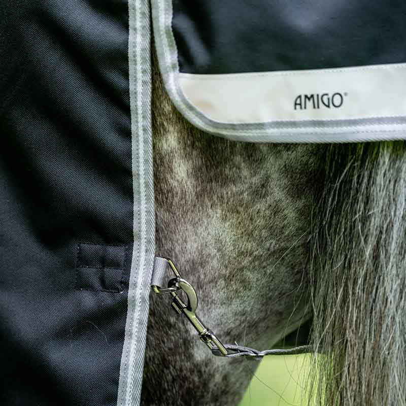 Weidedeken met Kap Amigo Bravo 12 Plus 100g Zwart/Grijs