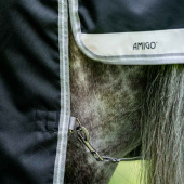 Weidedeken met Kap Amigo Bravo 12 Plus 100g Zwart/Grijs Weidedeken met Kap Amigo Bravo 12 Plus 100g Zwart/Grijs