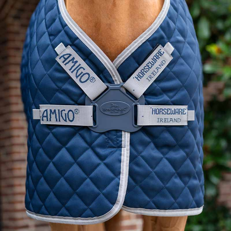 Staldeke Amigo Quilted 600D Plus 200g Marineblauw/Grijs/Zilver