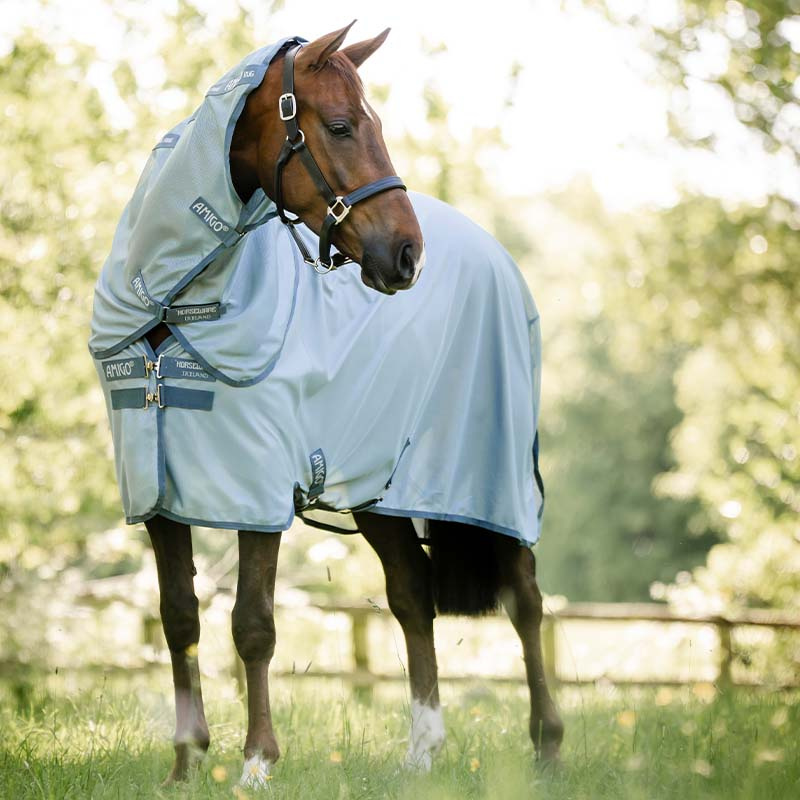 Vliegendeke Amigo Bug Rug Plus Lichtblauw/Blauw/Zilver