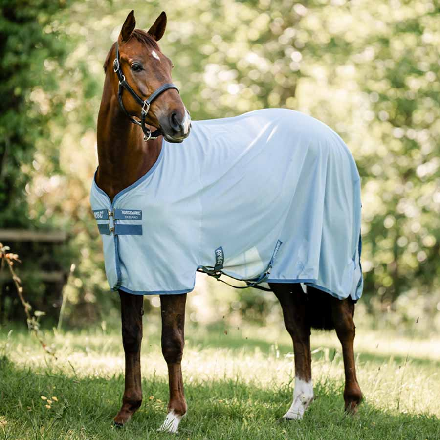 Vliegendeke Amigo Bug Rug Lichtblauw/Blauw/Zilver