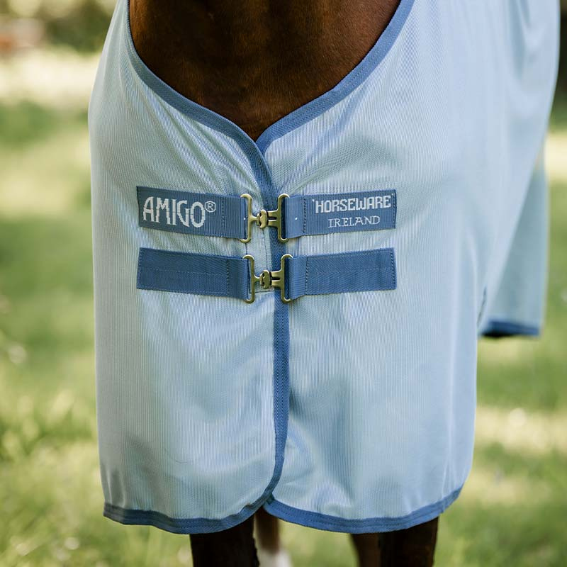 Vliegendeke Amigo Bug Rug Lichtblauw/Blauw/Zilver