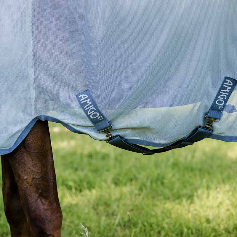 Vliegendeke Amigo Bug Rug Lichtblauw/Blauw/Zilver