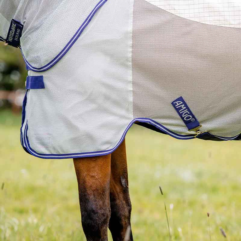 Vliegen- en zomerdeken Amigo Airflow Plus Wit/Grijs/Blauw