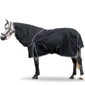 Regendeken met hals Turnout Plus 0g 1200D Zwart Regendeken met hals Turnout Plus 0g 1200D Zwart