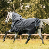 Regendeken met hals Turnout Plus 50g 1200D Zwart Regendeken met hals Turnout Plus 50g 1200D Zwart