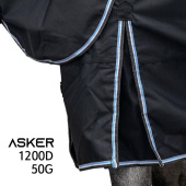 Regendeken met hals Turnout Plus 50g 1200D Zwart Regendeken met hals Turnout Plus 50g 1200D Zwart