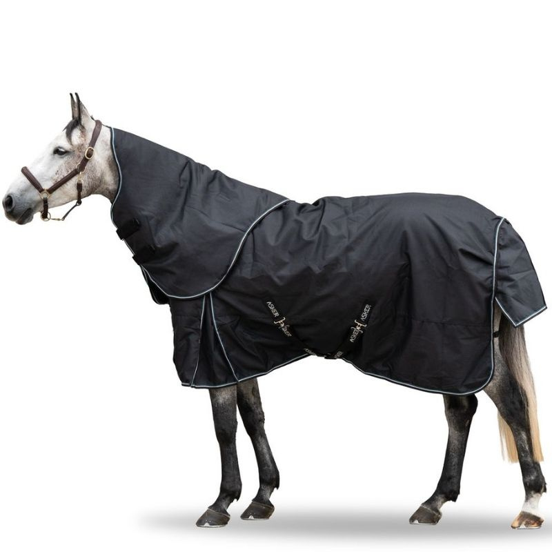 Winterdeken met hals Turnout Plus 300g 1200D Zwart