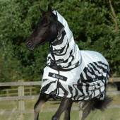 Vliegendeken Buzz-Off Rain Zebra Afneembare Hals Vliegendeken Buzz-Off Rain Zebra Afneembare Hals