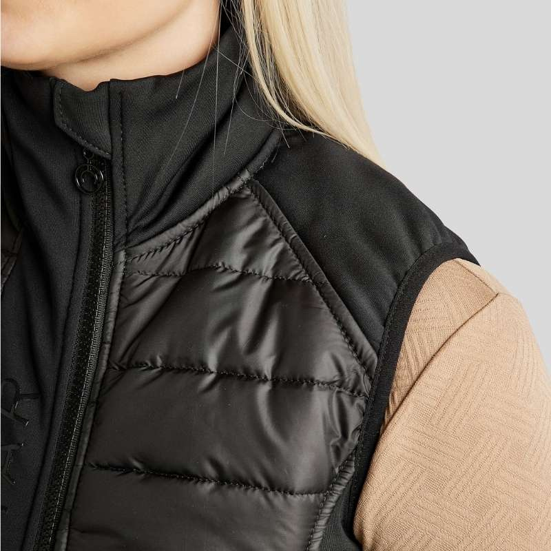 Hybride bodywarmer Emma Softshell Zwart