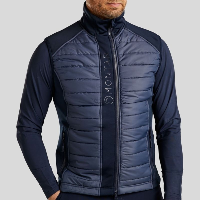 Hybride bodywarmer Heren Emanuel Softshell Marineblauw