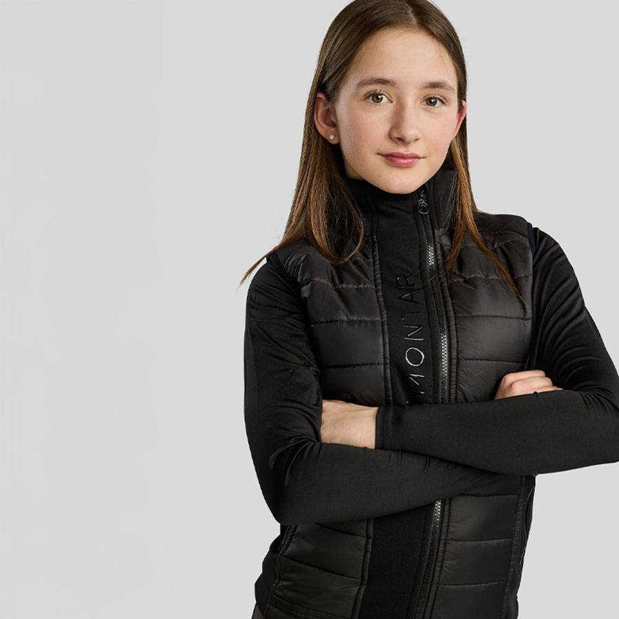 Hybride bodywarmer Kind/Junior Emma Softshell Zwart