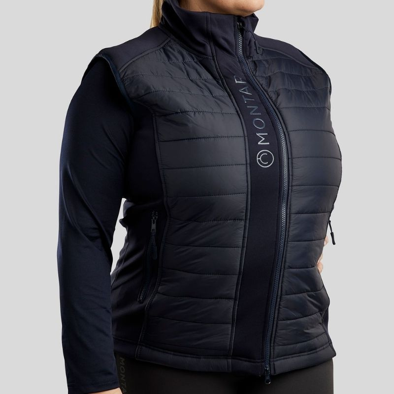 Hybride bodywarmer Emma Softshell Curve Marineblauw