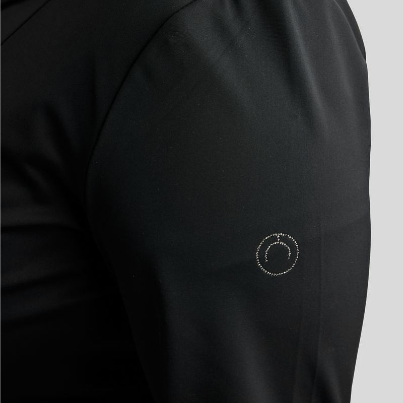 Wedstrijdjas MoFlair Softshell Gun Metal Crystals Curve Zwart