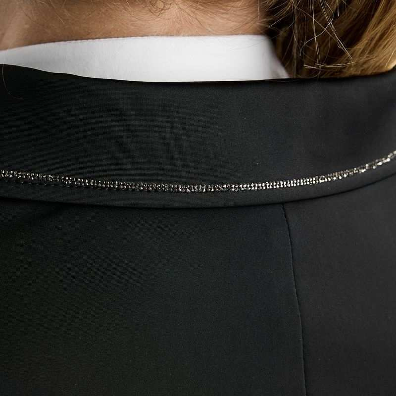 Wedstrijdjas MoFlair Softshell Gun Metal Crystals Curve Zwart