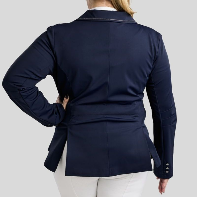 Wedstrijdjas MoFlair Softshell Gun Metal Crystals Curve Marineblauw