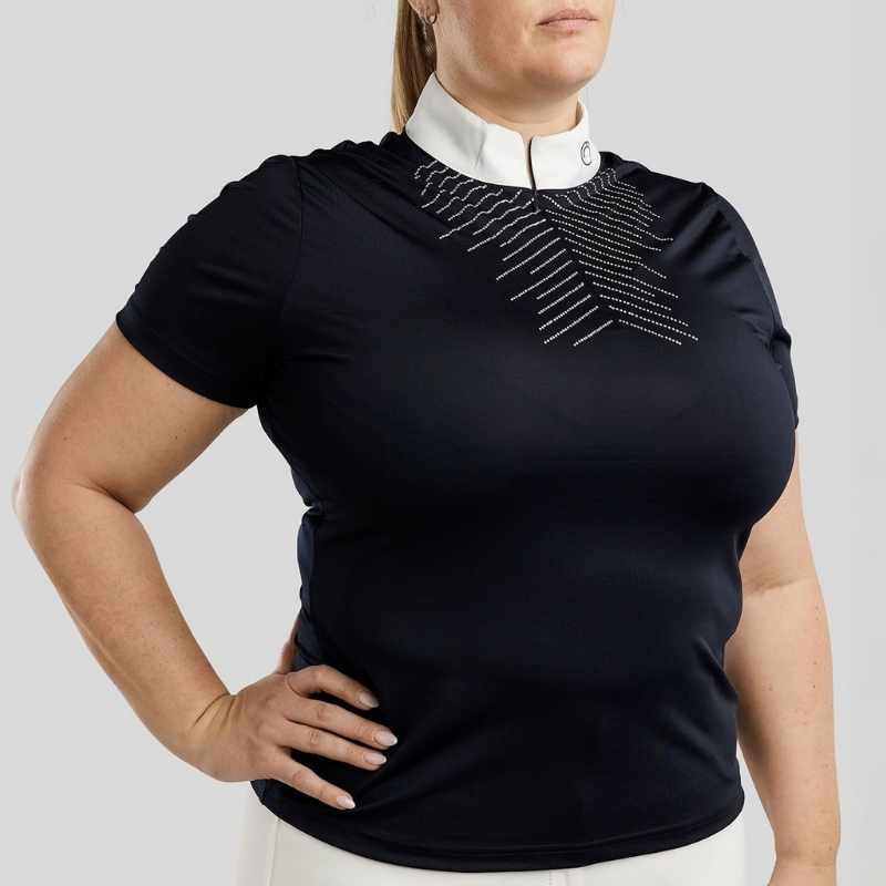 Wedstrijdbovenstuk Bling Curve Marineblauw