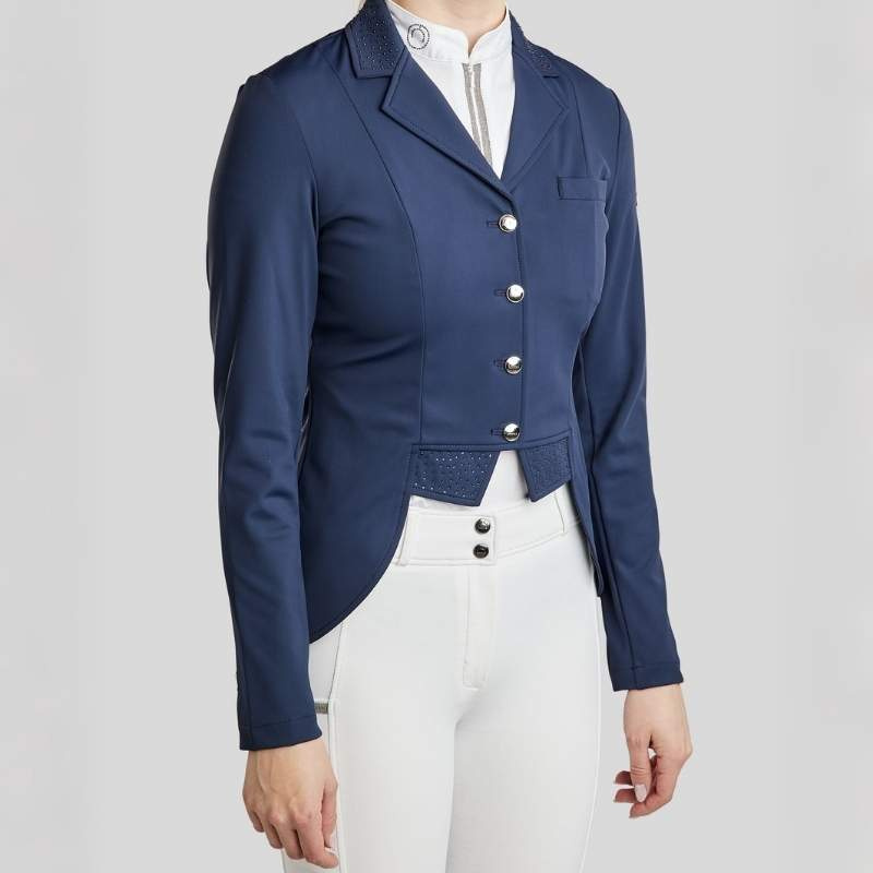 Korte dressuurfrack Softshell Marineblauw