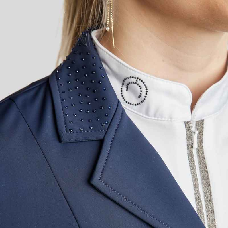 Korte dressuurfrack Softshell Marineblauw