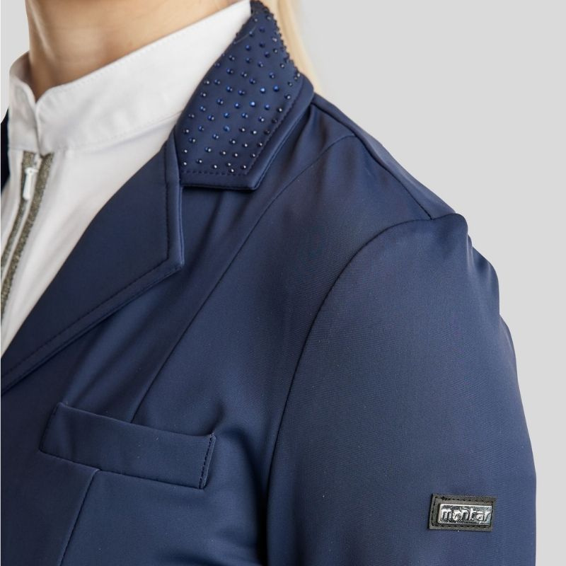 Korte dressuurfrack Softshell Marineblauw