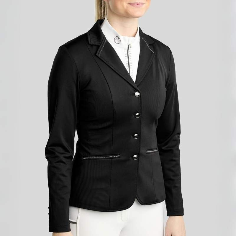 Wedstrijdjas MoKira Softshell Gun Metal Crystals Zwart
