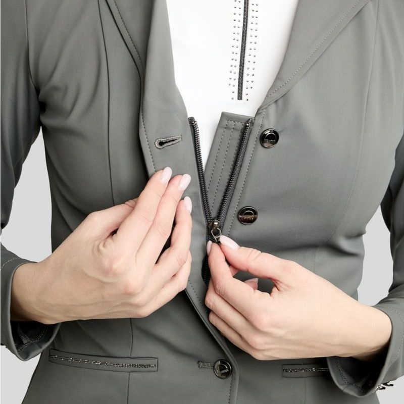 Wedstrijdjas MoKira Softshell Gun Metal Crystals Grijs