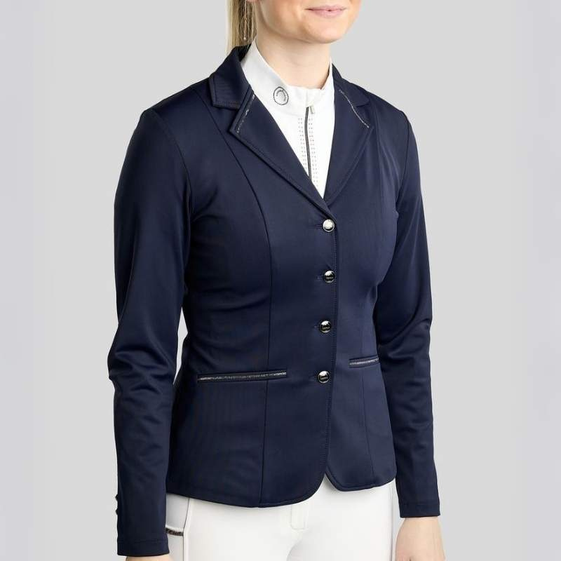 Wedstrijdjas MoKira Softshell Gun Metal Crystals Marineblauw