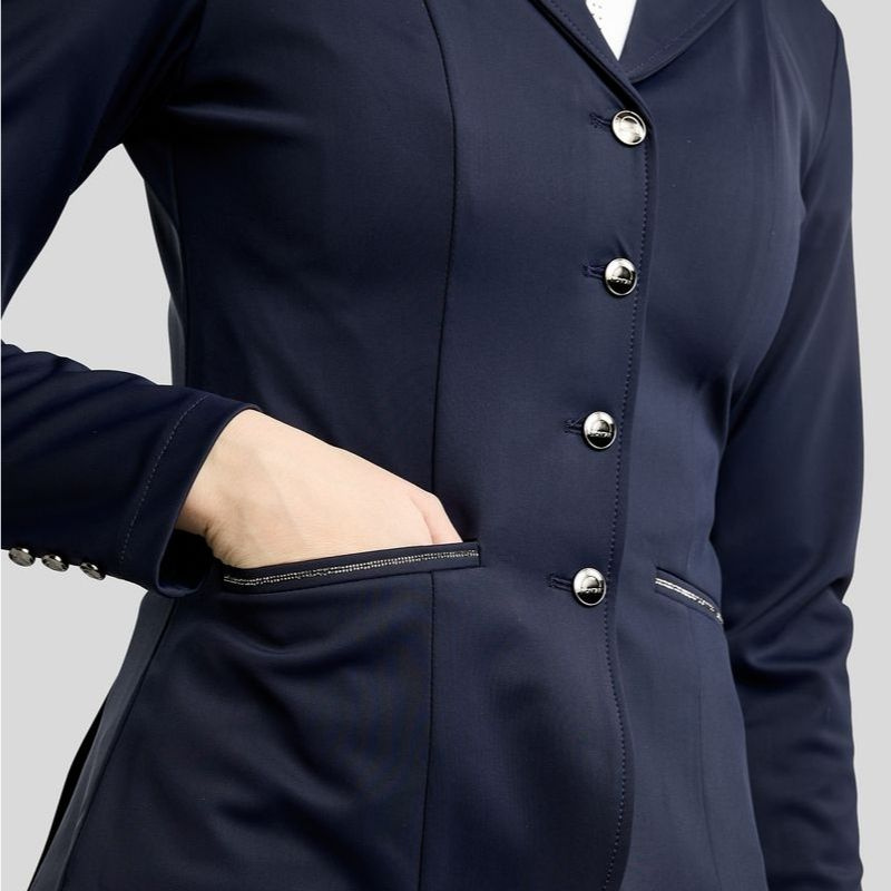 Wedstrijdjas MoKira Softshell Gun Metal Crystals Marineblauw