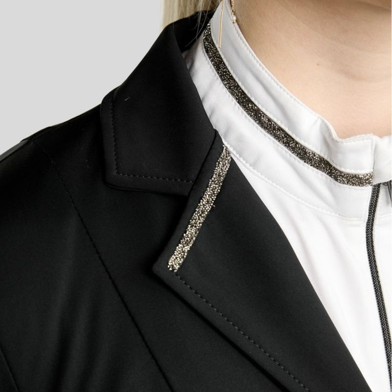 Wedstrijdjas MoKelly Softshell Gun Metal Crystals Zwart