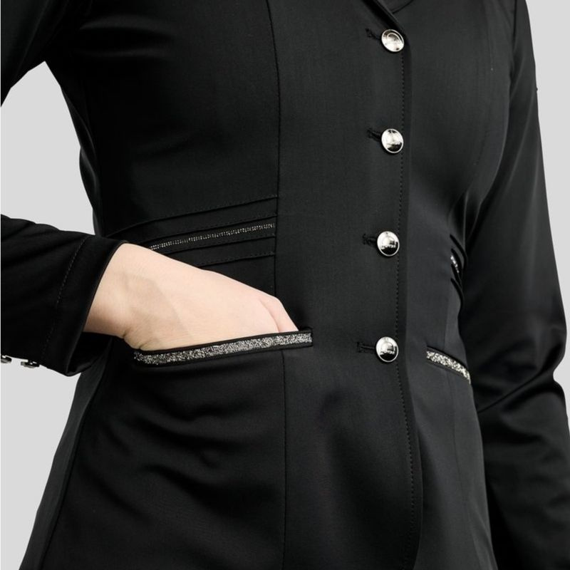 Wedstrijdjas MoKelly Softshell Gun Metal Crystals Zwart