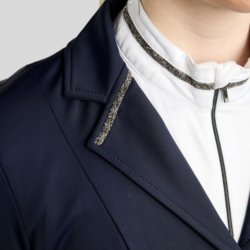 Wedstrijdjas MoKelly Softshell Gun Metal Crystals Marineblauw