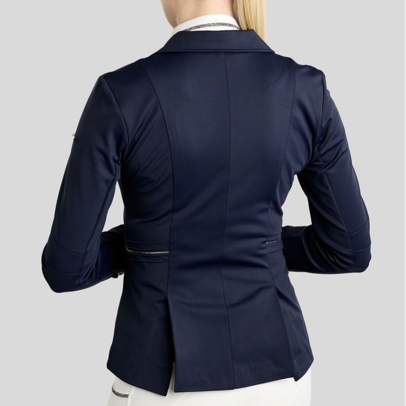 Wedstrijdjas MoKelly Softshell Gun Metal Crystals Marineblauw