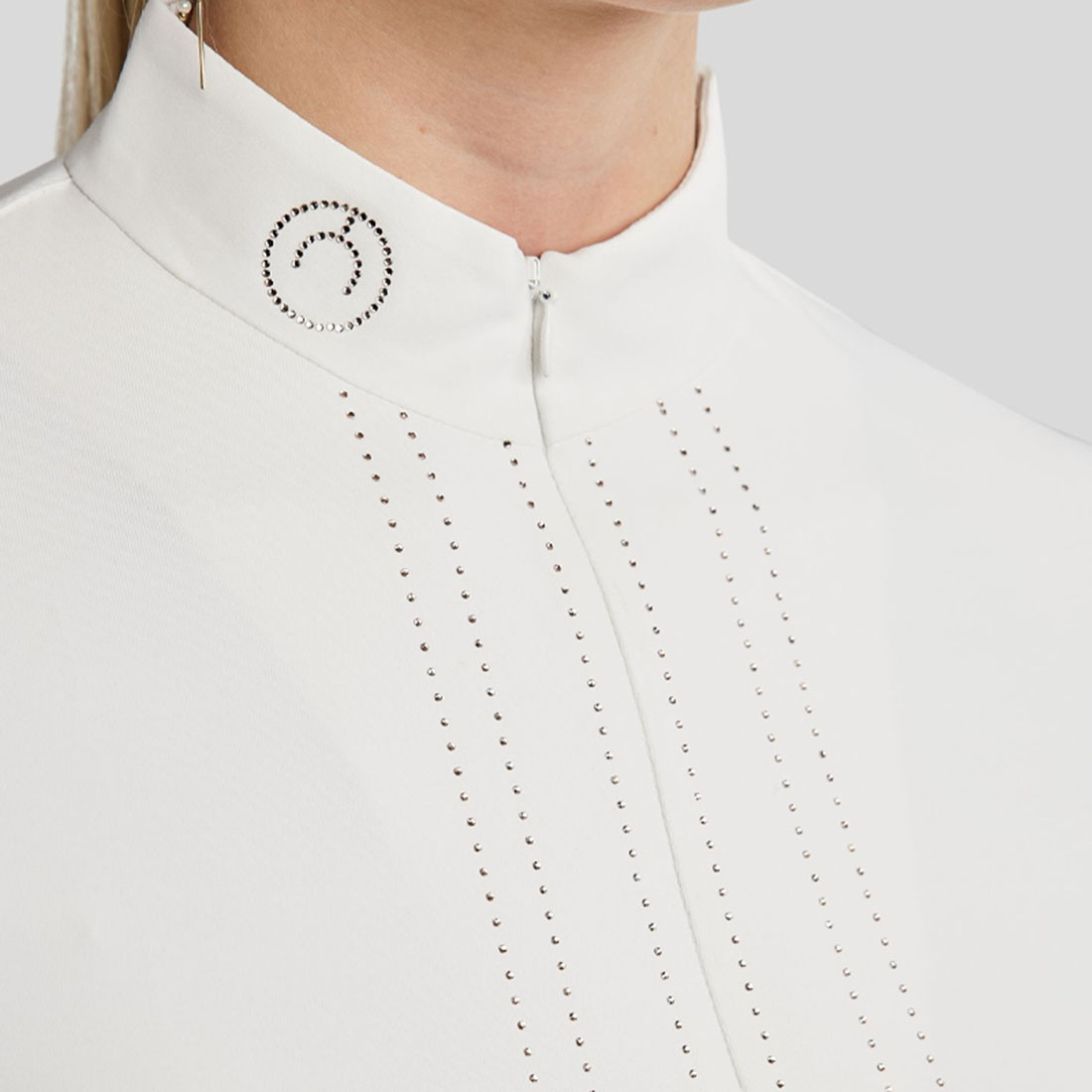 Wedstrijdshirt MoVioletta Champagne Crystals Wit