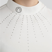 Wedstrijdshirt MoMina Short Sleeve Gun Metal Crystals Wit Wedstrijdshirt MoMina Short Sleeve Gun Metal Crystals Wit