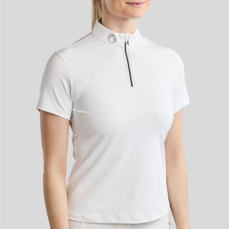 Wedstrijdshirt MoMaddy Short Sleeve Gun Metal Crystals Wit