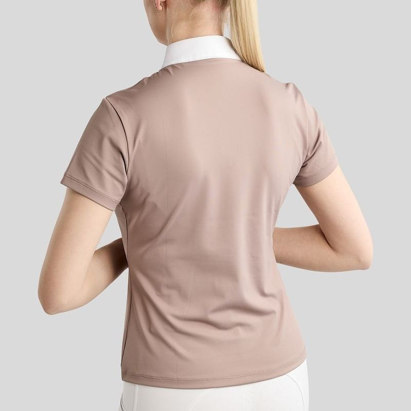 Wedstrijdshirt MoMaddy Short Sleeve Gun Metal Crystals Pearl Grey