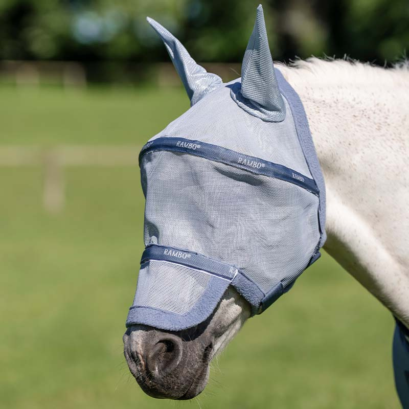Vliegen oornetje Rambo Lichtblauw/Blauw/Zilver