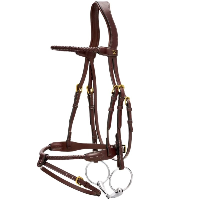 Hoofdstel Gecombineerde Neusriem Braided Dyon Collection Bruin