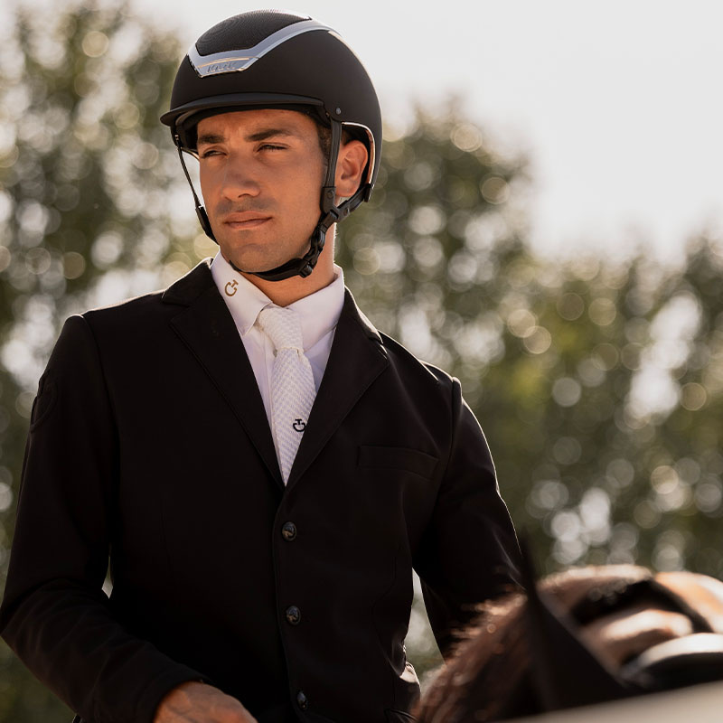 Paardrijcap Dogma Chrome Zwart/Zilver